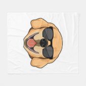 Labrador met zonnebril fleece deken (Voorkant (Horizontaal))