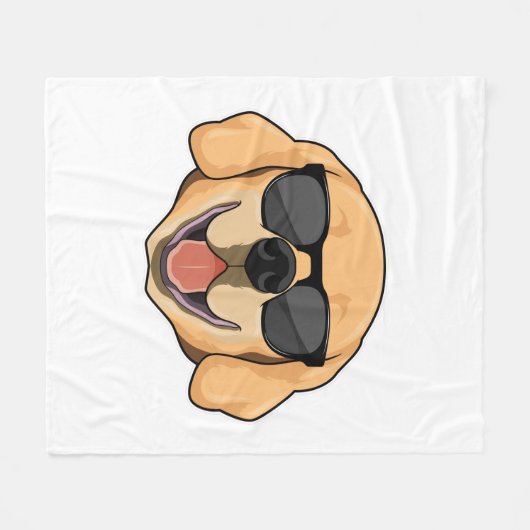 Labrador met zonnebril fleece deken (Voorkant (Horizontaal))