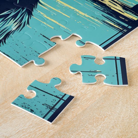 Labrador met zonnebril op een strand legpuzzel (Zijkant)