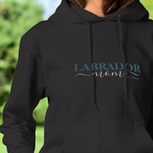 Labrador Moeder Gesticht Jaar Teal Wit Hoodie