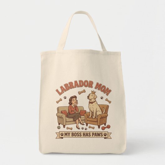 Labrador Moeder Mijn Baas Heeft Poten Tote Bag (Voorkant)