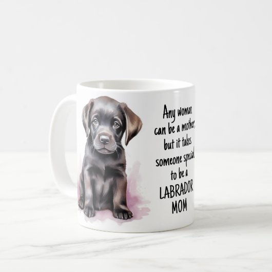 Labrador Moeder Schattige Trendy Puppy Dog Koffiemok (Voorkant links)