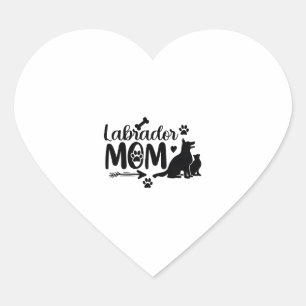 Labrador Moeder SVG � Honden Silhouet & Pootafdruk Hart Sticker