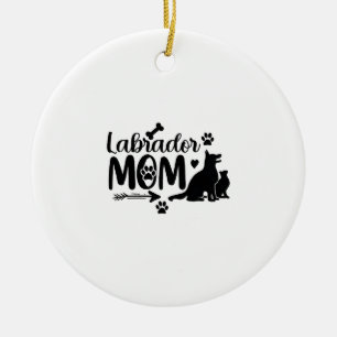 Labrador Moeder SVG � Honden Silhouet & Pootafdruk Keramisch Ornament