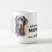 Labrador MOM Gepersonaliseerd Hondenliefhebber Zwa Koffiemok (Voorkant links)