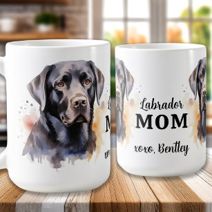 Labrador MOM Gepersonaliseerd Hondenliefhebber Zwa Koffiemok