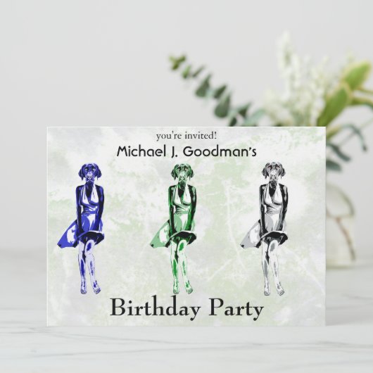 Labrador Monroe - Style sjabloon uitnodiging (Staand voorkant)