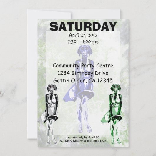 Labrador Monroe - Style sjabloon uitnodiging (Achterkant)