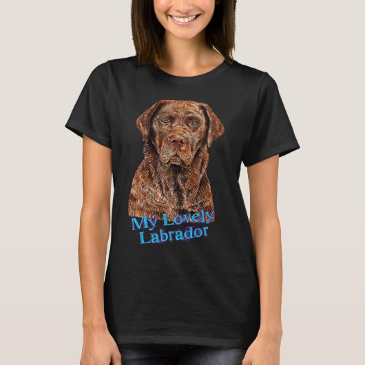 Labrador Mooie Chocolade Hond T-shirt (Voorkant)