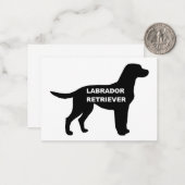 Labrador naam silhouet notitiekaartje (Voorkant / Achterkant in situ)