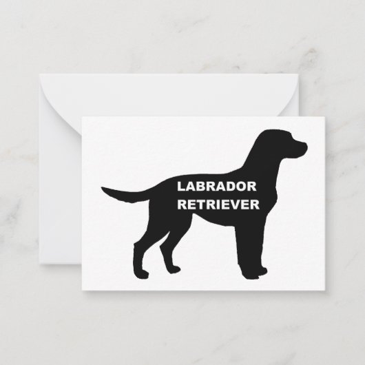 Labrador naam silhouet notitiekaartje (Voorkant)