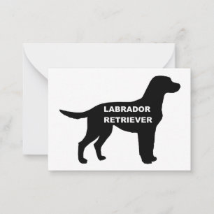 Labrador naam silhouet notitiekaartje