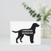 Labrador naam Silhouette Briefkaart (Staand voorkant)