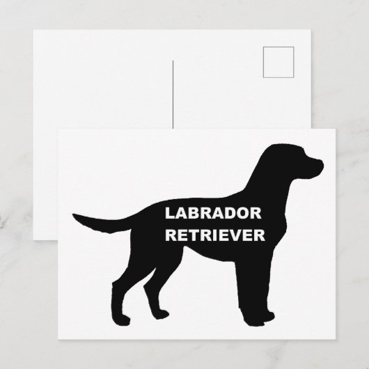Labrador naam Silhouette Briefkaart (Voorkant / Achterkant)