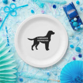 Labrador naam Silhouette Papieren Bordje (Feest)