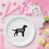 Labrador naam Silhouette Papieren Bordje (Feest)