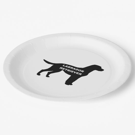 Labrador naam Silhouette Papieren Bordje (Gekanteld)