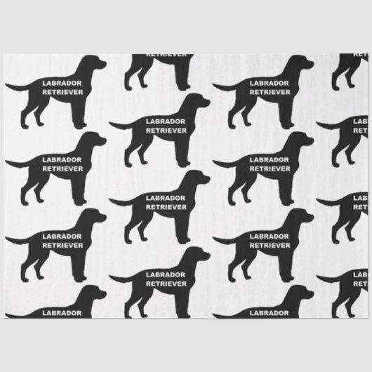 Labrador naam Silhouette Tissuepapier (Voorkant)