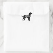 Labrador naam Silhouette Vierkante Sticker (Tas)