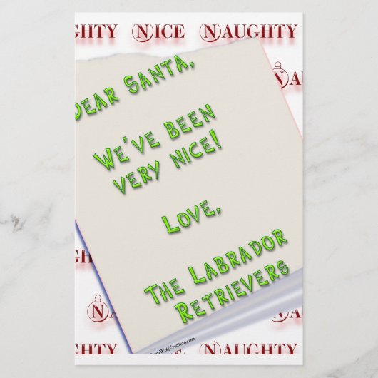 Labrador Ondeugend en Nice Briefpapier (Voorkant)