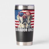 Labrador Oom Lab US Vlag Puppy Hond Liefhebber 4 j Geïsoleerde Drinkbeker (Voorkant)