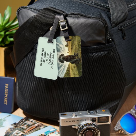 Labrador op een boerderij aangepaste bagagelabel (Voorkant /achterkant)
