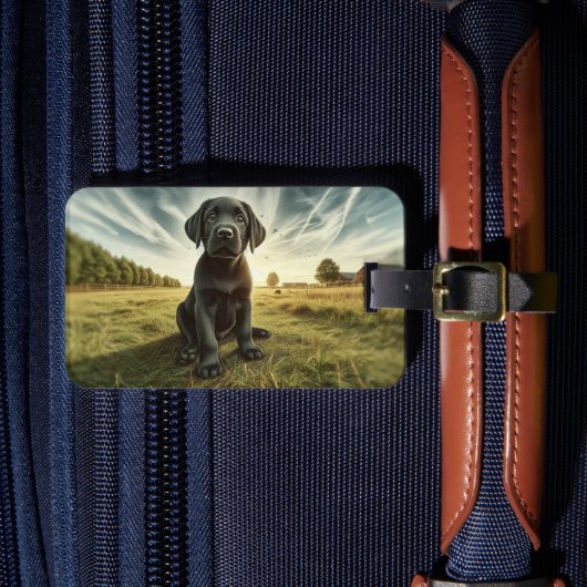 Labrador op een boerderij Aangepaste bagagelabel (Voorkant Insitu 4)