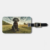 Labrador op een boerderij aangepaste bagagelabel (Voorkant horizontaal)