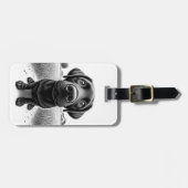 Labrador op een Boerderij B & W Custom Bagagelabel (Voorkant horizontaal)