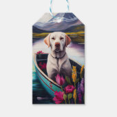 Labrador op een peddel: een Schilderachtig avontuu Cadeaulabel (Voorkant)