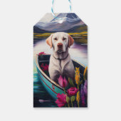 Labrador op een peddel: een Schilderachtig avontuu Cadeaulabel (Achterkant)