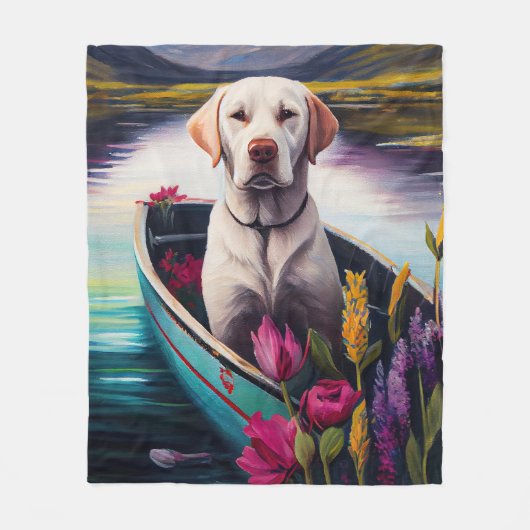 Labrador op een peddel: een Schilderachtig avontuu Fleece Deken (Voorkant)