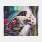 Labrador op een peddel: een Schilderachtig avontuu Fleece Deken (Voorkant (Horizontaal))