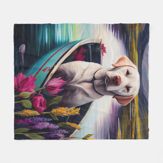 Labrador op een peddel: een Schilderachtig avontuu Fleece Deken (Voorkant (Horizontaal))