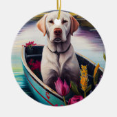 Labrador op een peddel: een Schilderachtig avontuu Keramisch Ornament (Voorkant)