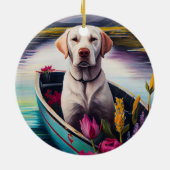 Labrador op een peddel: een Schilderachtig avontuu Keramisch Ornament (Achterkant)