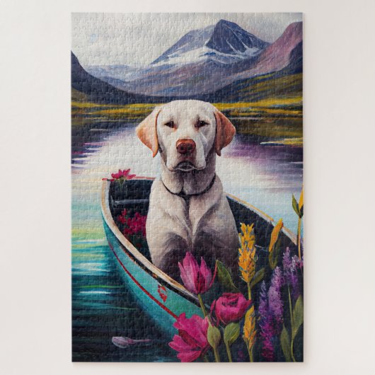 Labrador op een peddel: een Schilderachtig avontuu Legpuzzel (Verticaal)