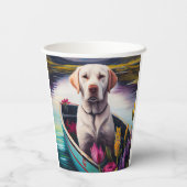 Labrador op een peddel: een Schilderachtig avontuu Papieren Bekers (Achterkant)