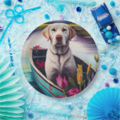 Labrador op een peddel: een Schilderachtig avontuu Papieren Bordje (Feest)