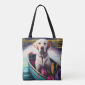 Labrador op een peddel: een Schilderachtig avontuu Tote Bag (Achterkant)
