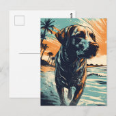 Labrador op het strand briefkaart (Voorkant / Achterkant)