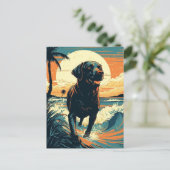 Labrador op het strand briefkaart (Staand voorkant)