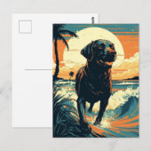 Labrador op het strand briefkaart (Voorkant / Achterkant)