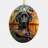  Labrador Ornament, Flying Duck Keramisch Ornament (Rechts)