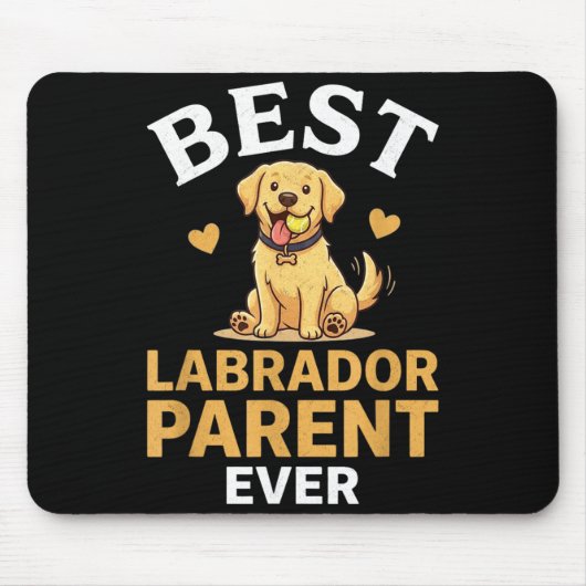 Labrador-ouder cute retro gele lab-eigenaar ontwer muismat (Voorkant)