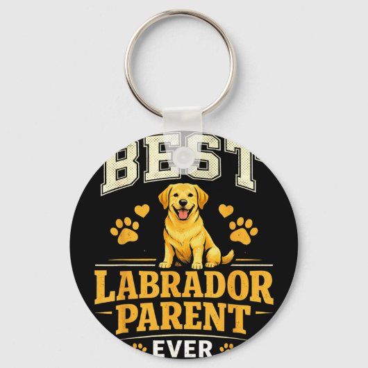 Labrador-ouder grappige trotse lab-moeder vader ci sleutelhanger (Voorkant)