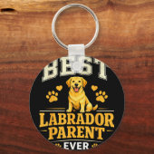 Labrador-ouder grappige trotse lab-moeder vader ci sleutelhanger (Voorkant)