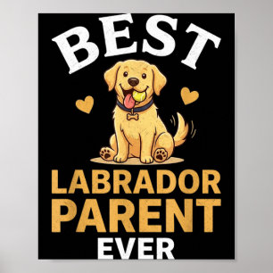 Labrador ouder leuke retro gele lab eigenaar ontwe poster