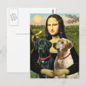 Labrador paar (B+Y) - Mona Lisa Briefkaart (Voorkant / Achterkant)