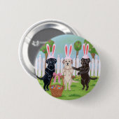 Labrador paaskonijntjes!! ronde button 5,7 cm (Voorkant /achterkant)